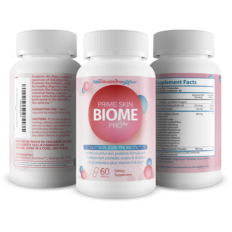 Prime Skin Biome Pro - Our Best Anti Aging Skin Supplement - Skinn & Toenail Fungus Fighter - Anti Wrinkle Pill - Reactivate Anti Aging Pills for Women & Men - Fungus Probiotic Fungal Pills