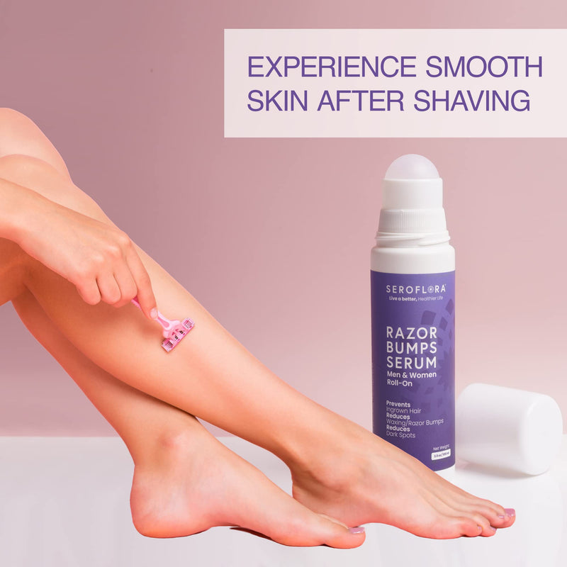 [Australia] - Seroflora Razor Bumps Treatment for Women - Ingrown Hair Treatment - Razor Bump for Bikini Area - After Shave & Waxing - Roll-On-Face, Legs, Body (3.5floz) 