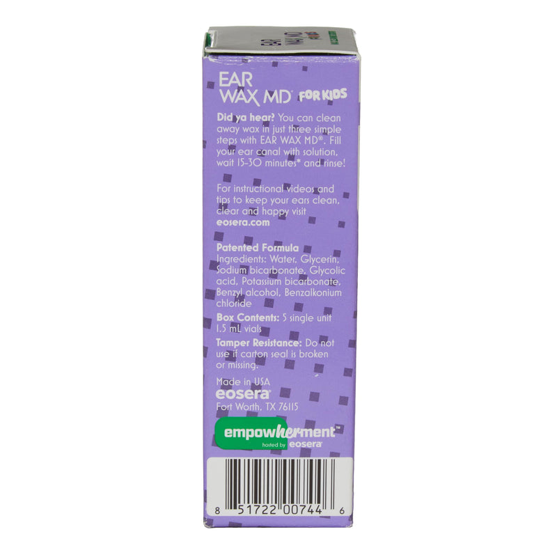 [Australia] - eosera¬Æ Ear Wax MD¬Æ for Kids - Ear Wax Cleaning Drops, 5pk Vials | Fast-Acting | Breaks Down & Dissolves Ear Wax in as Little as 1 Treatment | Clinically Proven | Gentle & Safe I for Kids Age 2+ 