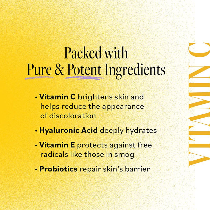 DERMA E Vitamin C Concentrated Serum, 2 Oz, with Hyaluronic Acid, Vitamin E & Aloe, All Natural, Antioxidant-Rich Concentrated Formula, Hydrating & Brightening Vitamin C Face Serum