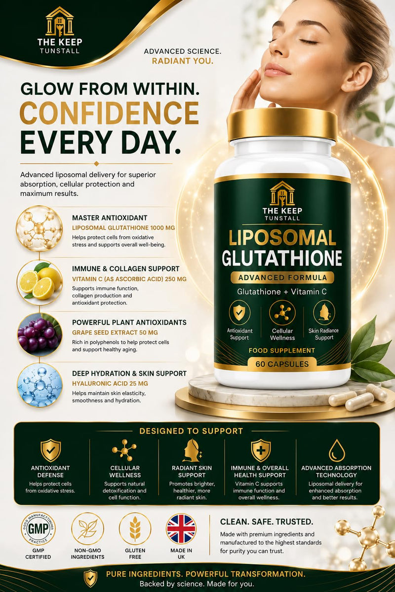 Glutathione Skin Brightening 30,000mg Anti Ageing Formula Targets Hyperpigmentation Spots & Acne Marks | Collagen & Vitamin C Infused Capsules + CoQ10 200mg Liposomal Glutathione