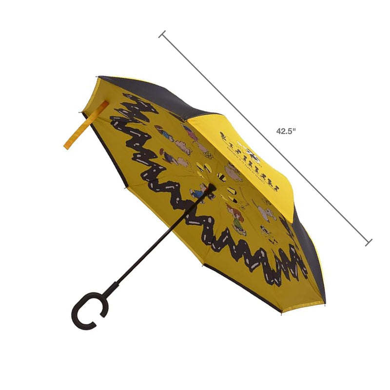 Mark Feldstein, Peanuts Gang Zig Zag 75th Anniversary Revers-A-Brella Umbrella, 43 Inch Diameter