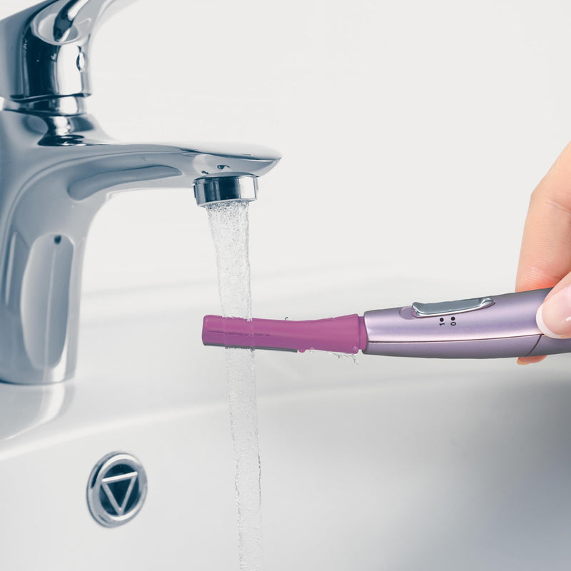 Panasonic Women’s Facial Hair Remover and Eyebrow Trimmer with Pivoting Head, Includes 2 Gentle Blades for Brow and Face and 2 Eyebrow Trim Attachments, Battery-Operated – ES2113PC Pink 5 Piece Set