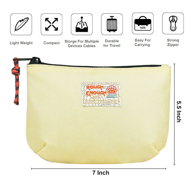 Rough Enough Travel Pouch Small Makeup Bag for Purse Cable Organizer Bundle Set