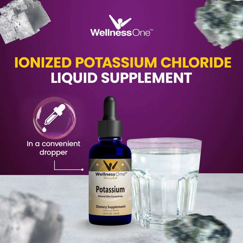 [Australia] - Ionic Potassium Supplement - Potassium Chloride Drops for Fast Absorption - Boost Immune System & Muscle Function - USA Tested, Vegan, Non-GMO, Gluten Free, Unflavored, 1.67 fl oz 