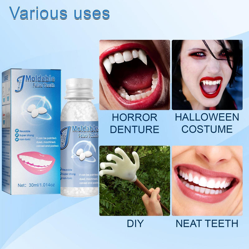[Australia] - Dental Repair Denture Repair Beads,Tweezers,Dental Pick,Dental Tools for Fixing Filling Missing Broken Tooth Moldable Fake Teeth 1pcs 