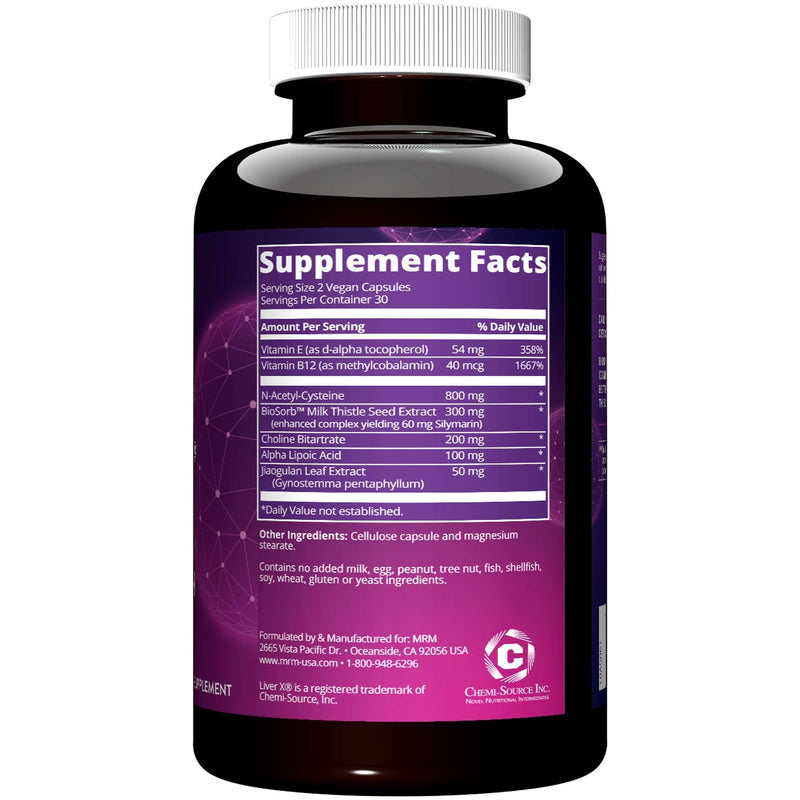 [Australia] - MRM Nutrition Liver X®| Detoxification | Daily liver support | Antioxidants | BIOSORB™ Milk Thistle Complex with 5X Absorption | 30 servings 