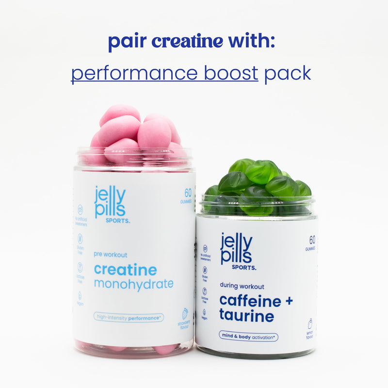Pure Creatine Monohydrate Gummies – 1.5 g per Gummy – 60 Vegan Gummies – Pre-Workout Strength, Physical & Mental Performance – Cognitive Boost – Strawberry Flavour – Jelly Pills Sports – 1 Month