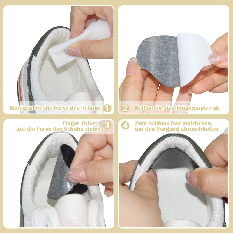 [Australia] - 12 pairs of heel protectors for shoes, two sizes, shoe heel repair patch, heel pad, sneaker, self-adhesive shoe inner heel repair for leather or sports shoes (black, white, khaki) 