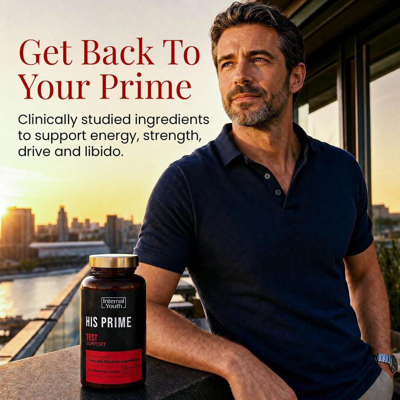 High Strength Testosterone Supplements for Men - Patented Tesnor®, Shilajit, Ashwagandha & Zinc - 9 Science-Backed Ingredients - 1430mg per Serving - Made in UK - 30-Day Supply - His Prime