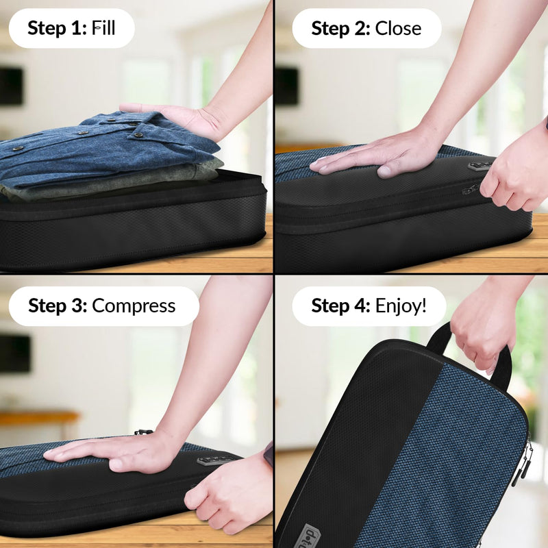Dot&Dot Leak Proof Travel Bottles Compression Packing Cubes