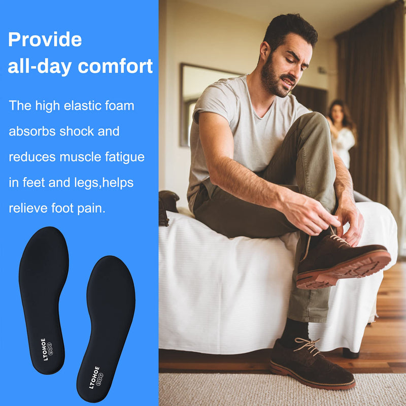 [Australia] - Memory Foam Insoles for Men, Replacement Shoe Inserts for Work Boot, Running Shoes, Hiking Shoes, Sneaker, Cushion Shoe Insoles Shock Absorbing for Foot Pain Relief, Comfort Inner Soles Black US 11 11 US Men Black-6mm 