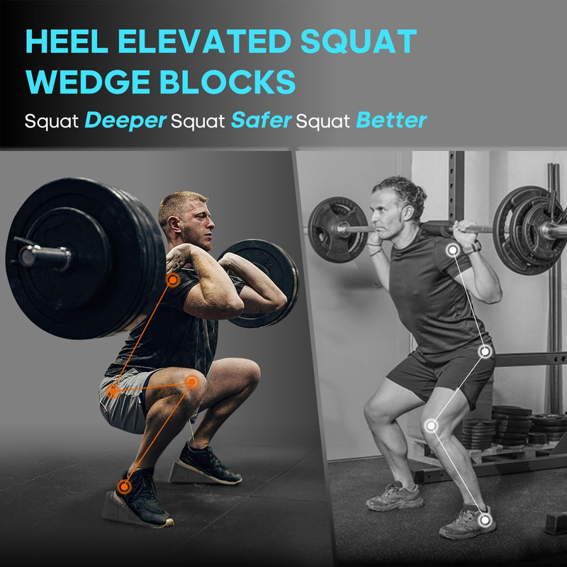 [Australia] - Squat Wedge Elevated Squats Block: Portable Knees Over Toes Ergonomic Equipment Calf Raise Exercise Platform for Full Range of Motion Improve Strength Stability and Mobility M-Size 