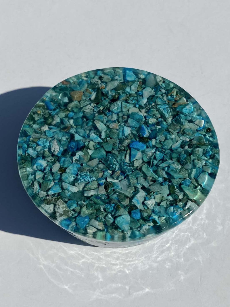 Turquoise Crystal Tower Buster Orgone Generator Energy Accumulator PERFECT GIFTING TOOL! Made using Advance Harmonics Orgonite Many Beautiful Ingredients! tbmchm(Turquoise) Turquoise