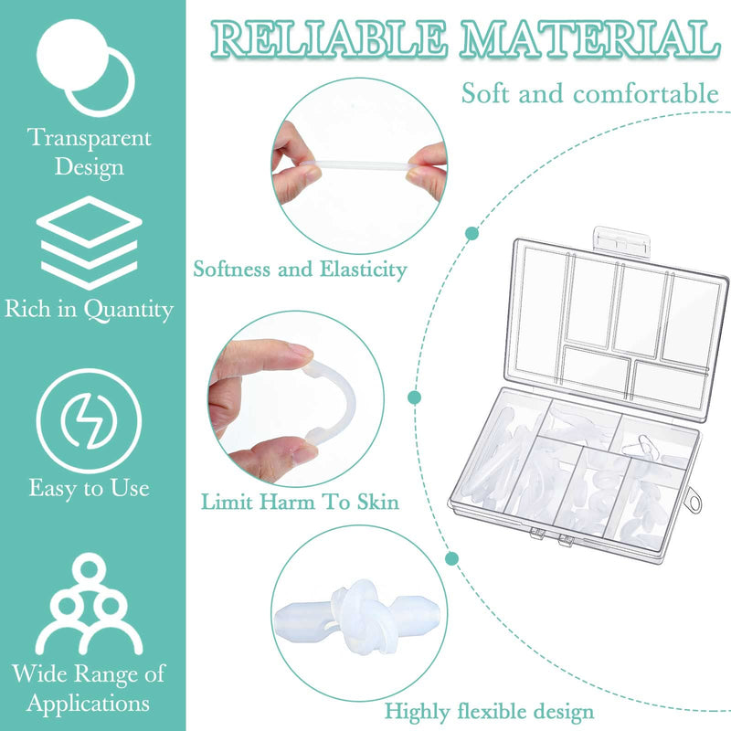 [Australia] - 50 Pcs Eyeglasses Retainers Sets, 12 Pairs Anti Slip Adhesive Glasses Nose Pads 4 Pairs Round Ear Grips 4 Pairs Silicone Ear Hooks Holders 4 Pairs Glasses Temple Tips Sleeve for Repair (Transparent) Transparent 