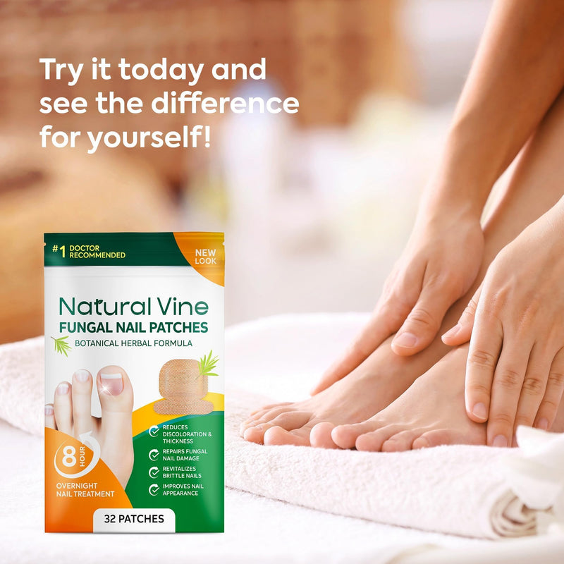 Toenail Fungus Treatment Extra Strength: Nail Fungus Treatment Patches for Toenail and Fingernails - 8-Hour Nighttime Renewal with 1% Tolnaftate - 32 Patches
