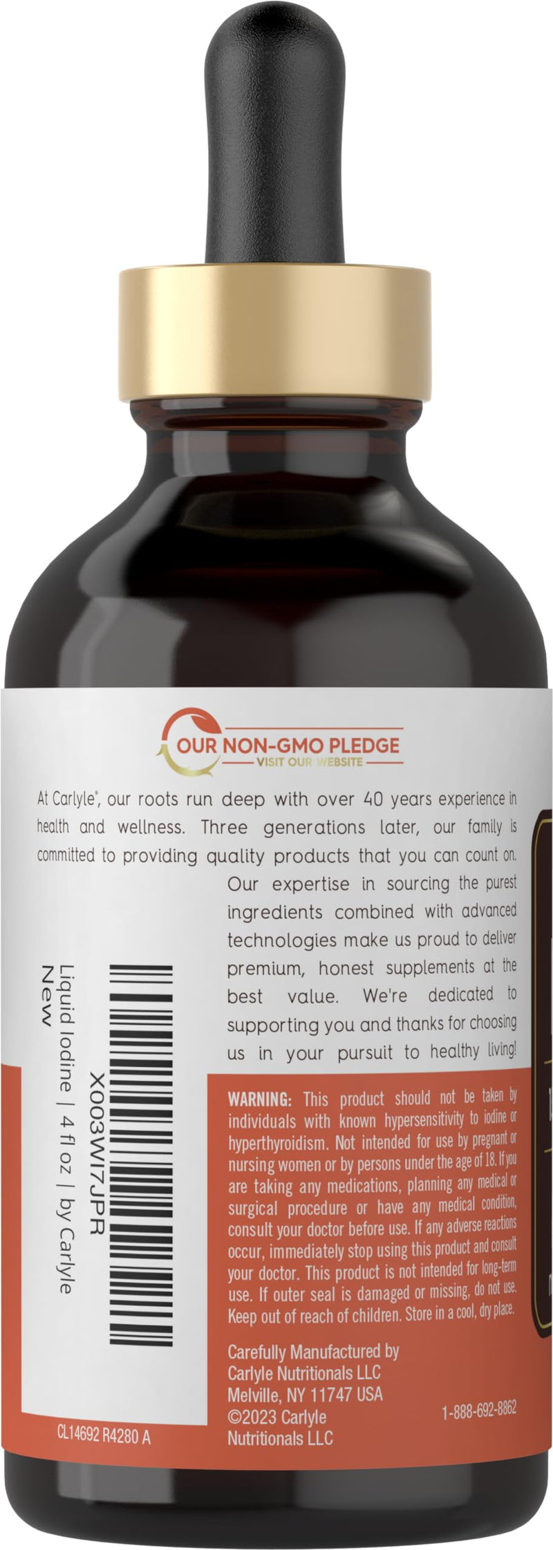 [Australia] - Carlyle Liquid Iodine Drops 4 fl oz | 150 mcg | Iodine & Potassium Iodide Supplement | Vegetarian Liquid Tincture | Non-GMO, Gluten Free 