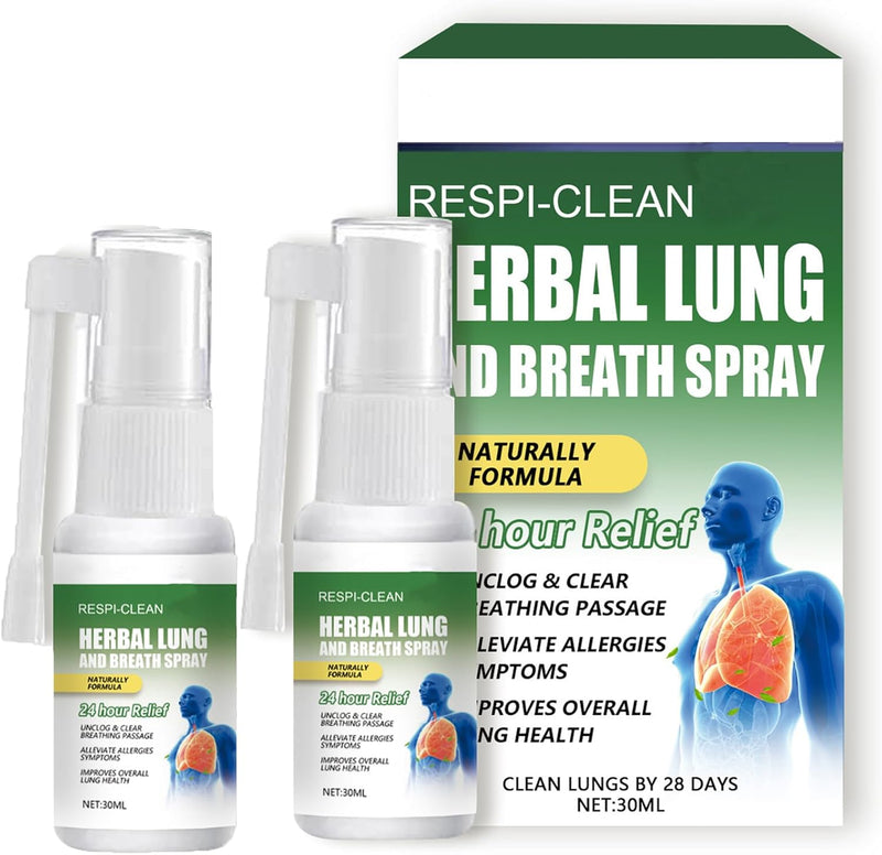 Herbal Lung Spray Pack of 2, Lung Cleansing Spray, Respiratory Herbal Lung Cleansing Spray, Herbal Lung Cleansing Spray, Suitable for Daily Use, Daily Repair Spray Color 2