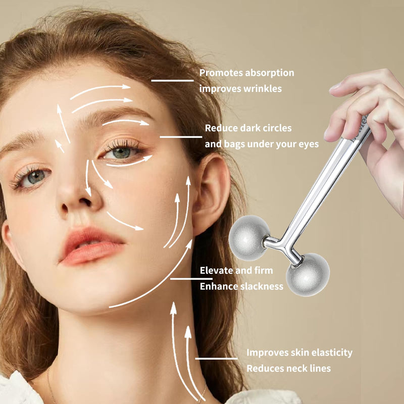 2Pcs Gua Sha Facial Tools Stainless Steel, Detailer GuaSha Set for Face Neck, Natural Skin Care Metal Gua Sha Lymphatic Drainage Face Massage Tool, Gift for Women (Detail Guasha Set) Detail Guasha Set