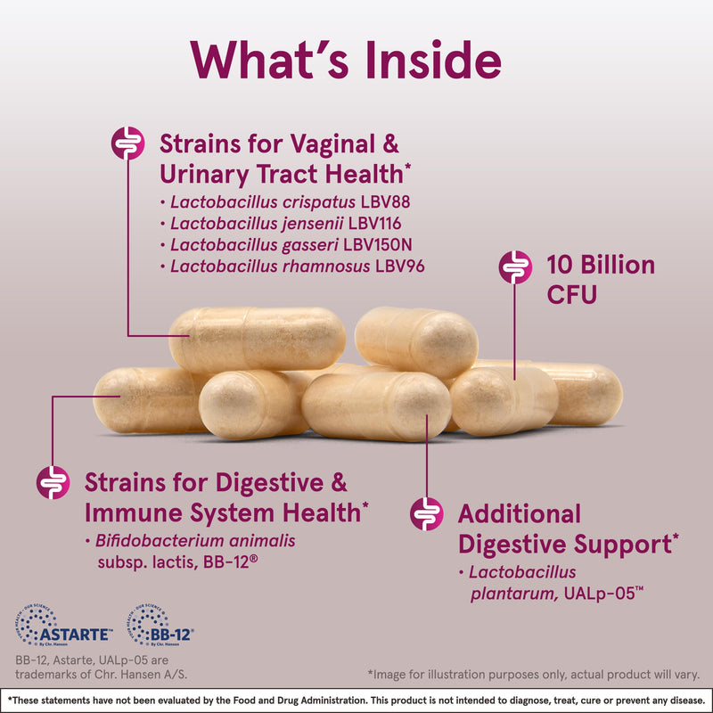 [Australia] - Jarrow Formulas Fem-Dophilus Advanced Probiotics 10 Billion CFU With 6 Science-Backed Strains, Dietary Supplement for Vaginal, Urinary Tract and Digestive Support, 30 Veggie Capsules, 30 Day Supply 