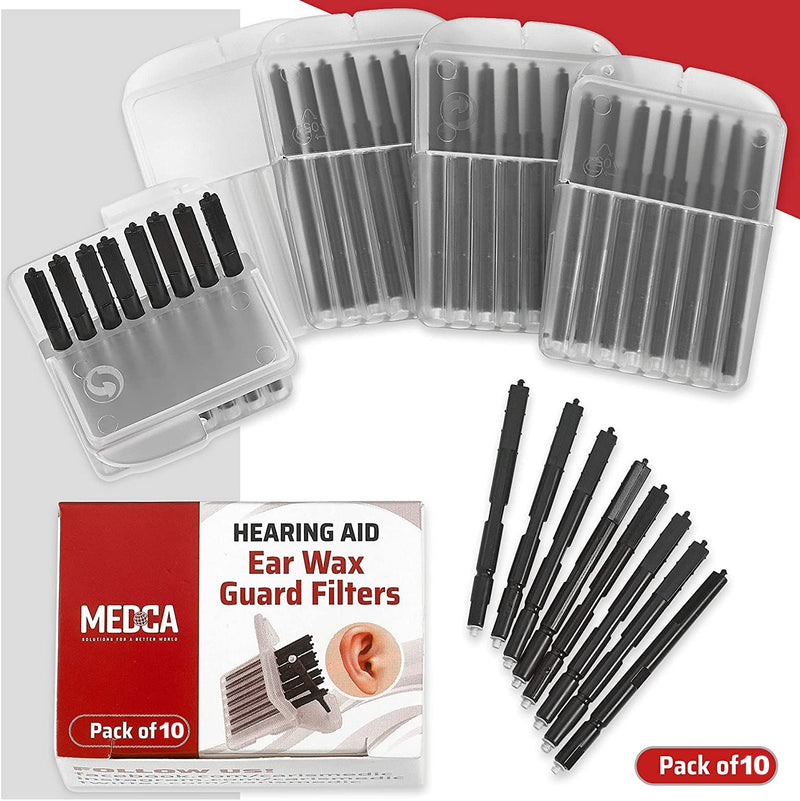 MEDca Ear Wax Guard Filters - 10 Pack/80 Pieces Replacement Wax Filters Prevent Cerumen Dust and Grease Build Up Compatible w/Phonak, Resound, Widex, Unitron and Jungle Care