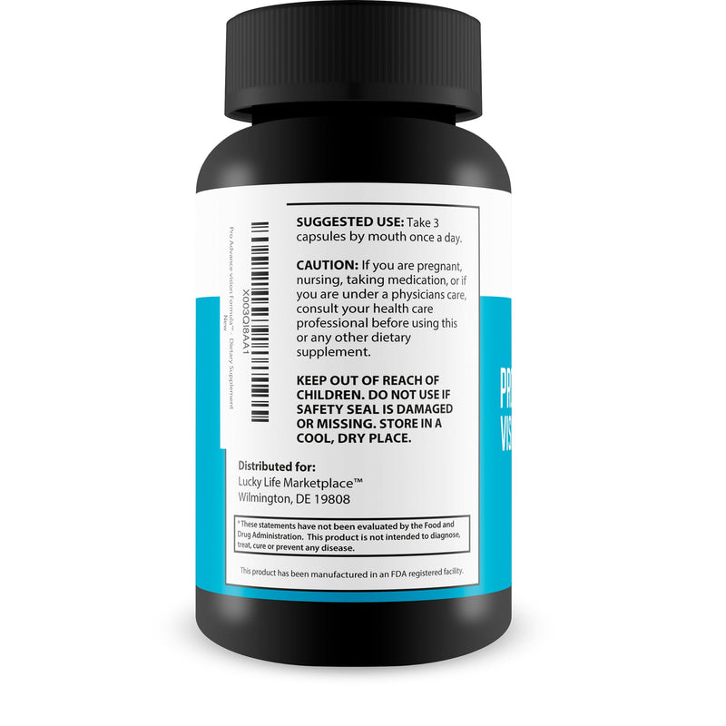 Pro Advanced Vision Formula - Eye Health Support Supplement - Aid Healthy Vision & Visual Acuity - Help Reduce Eye Strain & Blurred Vision - Promote Healthy Eyes with 20+ Vitamins, Minerals, & Herbs