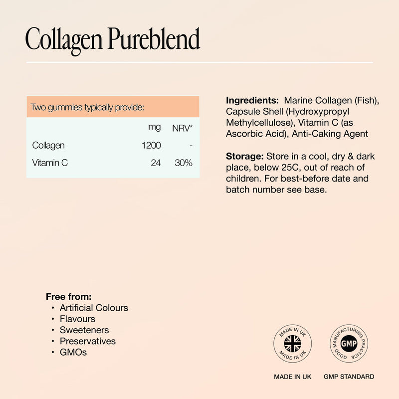 Unfabled Marine Collagen Capsules for Women, 60 Capsules, 1200mg Marine Collagen with Vitamin C, Contributes to Normal Collagen Formation for Skin, Sustainably Sourced, Made in UK