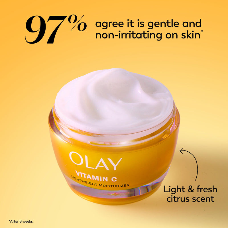 Olay Vitamin C Face Moisturizer, Brightening Cream for Women, Instant Hydration, Evens Tone, Dark Spot & Hyperpigmentation Reduction, Glowing Skin Care - Niaciniamide, Lactic Acid, 1.7 Oz 1.7 Fl Oz