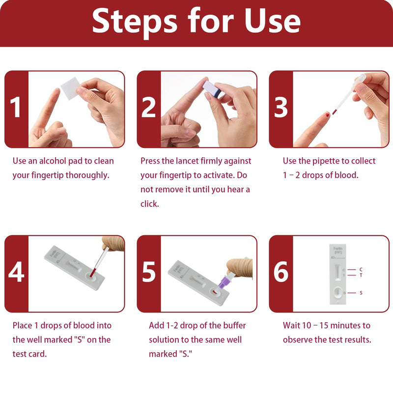 Iron Deficiency Test Kit – Accurate & Easy at-Home Test to Monitor Iron Levels, Suitable for Both Children and Adults-ONE Test 1 Count (Pack of 1)