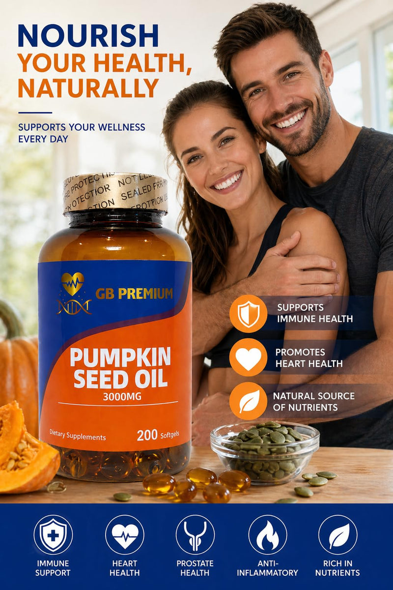 Pumpkin Seed Oil 3000mg, Cold Pressed Pumpkin Seed Oil Softgels, Omega 6 & 9 with Linoleic and Oleic Acid, Dietary Supplement, 200 Softgels