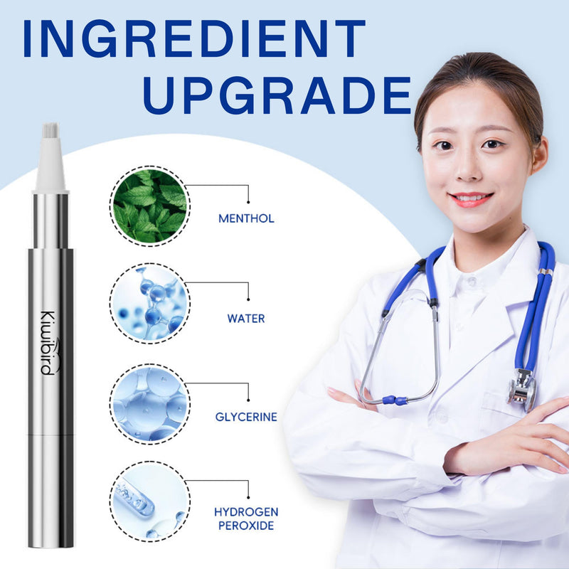 [Australia] - KIWIBIRD Teeth Whitening Kit for Sensitive Teeth – 3 Gel Pens, LED Light with Wireless Charging Case, IPX7 Waterproof, Enamel-Safe at-Home Dental Care Tool 