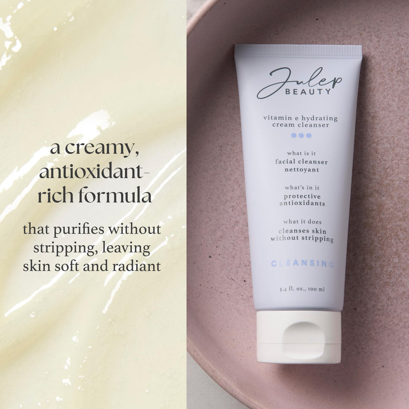 Julep Vitamin E Hydrating Cream Cleanser, Daily Face Wash with Ceramide NP & Essential Oils, Antioxidant Formula for Hydrated Balanced Skin Vitamin E Cream Cleanser