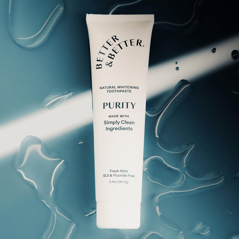 [Australia] - Better & Better Purity Toothpaste | Natural Whitening Toothpaste Without Additives | Organic, Vegan, Fluoride & SLS Free | Coconut-Based Formula w/Fresh Mint Flavor | 3.4oz, 1 Pack 