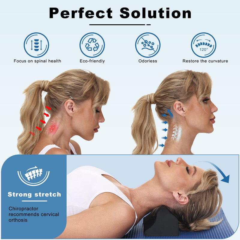 [Australia] - WANYIDA Neck Stretcher Chiropractic Pillows for Neck Pain Relief, Cervical Traction Device for Cervical Spine Alignment, Neck and Shoulder Relaxer, Cervical Orthotic Traction Block without cloth cover 