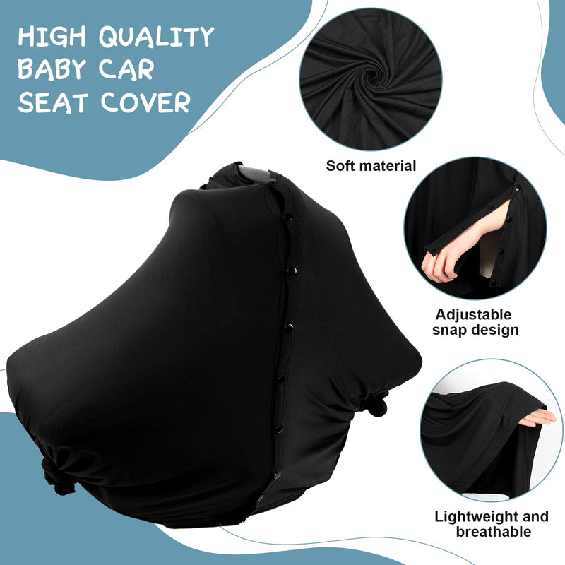 [Australia] - 2 Pieces Nursing Covers for Breastfeeding Nursing Blanket Privacy Breastfeeding Shawl Nursing Poncho Scarf with Button for Boys and Girls Seat Infant Car Seat Canopy Cover (Black, Gray) Black, Gray 