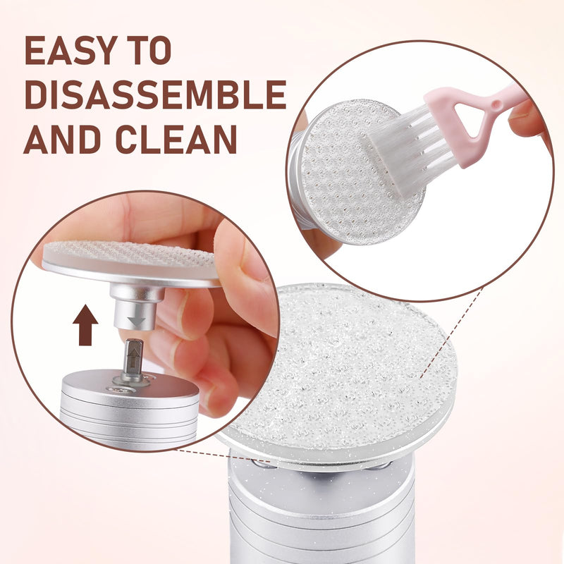 [Australia] - Electric Callus Remover Adjustable Speed Professional Callus Remover Electric with Nano Glass for Dead Hard Skin, 2 in 1 for Foot and Hand Care Silver 