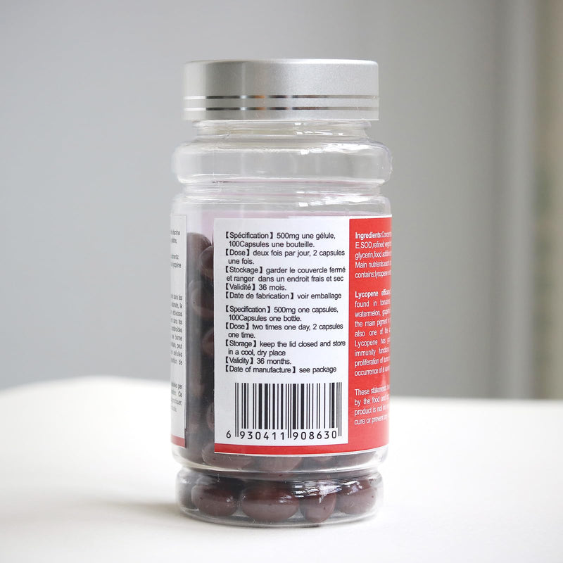 [Australia] - AIHIYO Lycopene Capsule, 100mg Tomato Supplement Extract, Organic Complex Formula, 500mg Per Capsule, 100 Softgel 