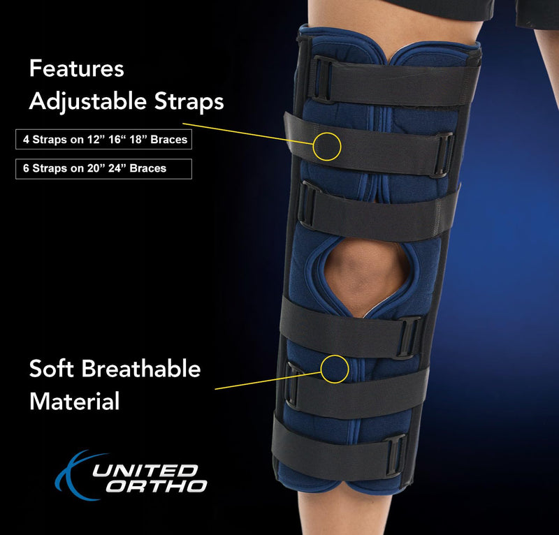 [Australia] - United Ortho 61024 3-Panel Knee Immobilizer, 24" Size Navy 24" 