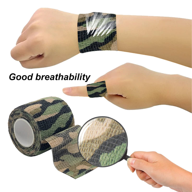 [Australia] - VideoPUP 18pcs Tattoo Grip Tape,Disposable Cohesive Tattoo Grip Cover Elastic Bandage Handle Grip Tube for Tattoo Machine Tattoo Grip Accessories,Wetland Camouflage 18pcs Wetland Camouflage 