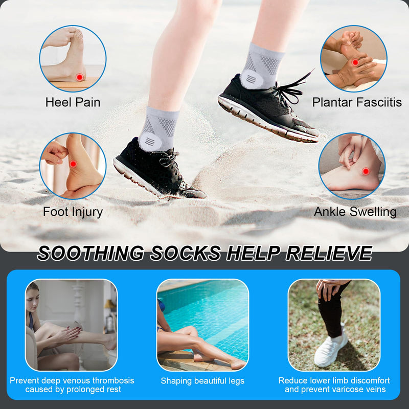 [Australia] - 3 Pairs Neuropathy Socks for Women & Men,Nano Comprex Ankle Sleeves Protection Elastic Socks,Soothe Socks for Neuropathy Pain,Anti Fatigue Compression Foot Sleeve Brace Socks Medium Mixed(3pcs) 