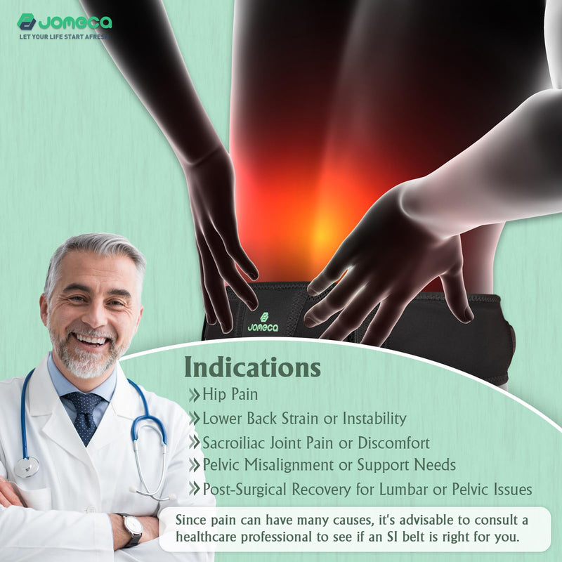 Knob Adjustable Sacroiliac SI Joint Hip Belt Brace for Women and Men - Compression Pelvic Belt Support for Lower Back, Hip, Sciatica, Pelvic Pain (Medium) Medium