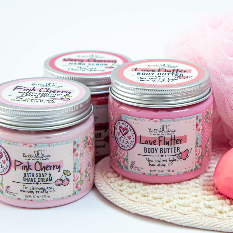 [Australia] - Bella & Bear Pink Cherry Bath Soap & Shave Cream, Paraben Free, No Harmful Chemicals, Cruelty Free, Vegan, 6.7oz 