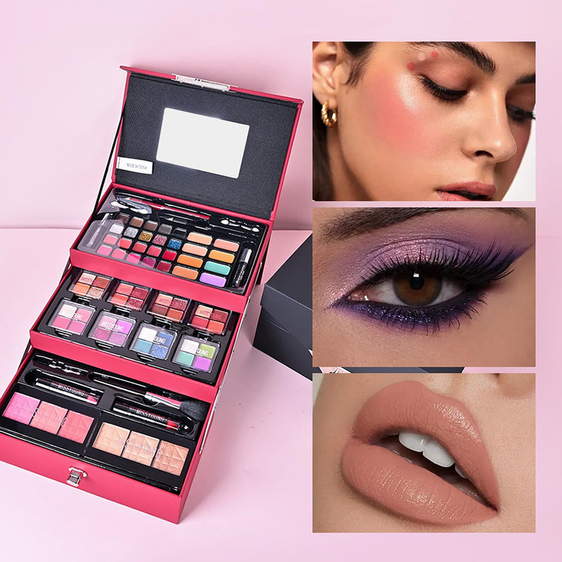 [Australia] - FantasyDay Makeup Kit, Professional Makeup Palette Travel Makeup Case with Eyeshadow Lipstick Concealer Lip Gloss Eyeliner Mascara Contour Bronzer Powder, Makeup Sets for Women Girl C09 