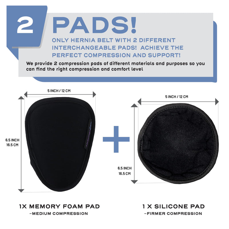 [Australia] - Umbilical Hernia Belt for Men and Women | Abdominal Hernia Belt for Women & Men with 2 unique compression pads | Belly Button Umbilical Hernia Belts for Men | L/XL L/XL (40 - 52 IN) 