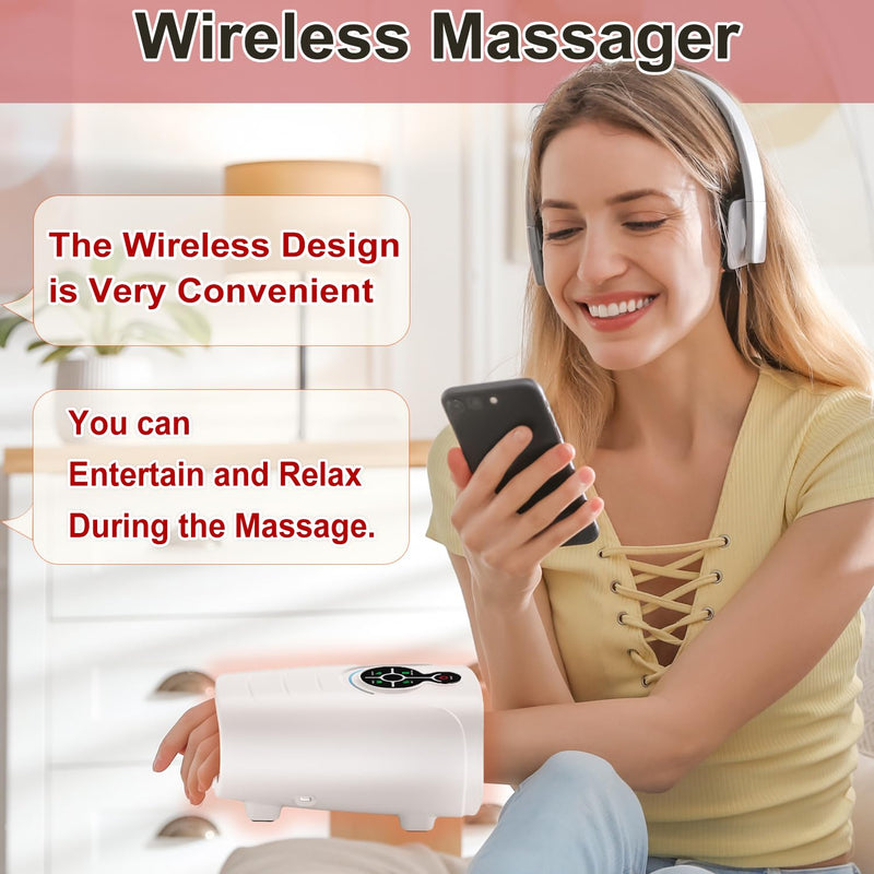 [Australia] - AERLANG Birthday Gifts for Women Husband Gifts Hand Massager Hand Massage Machine with Heat and Compression Electric Hand Massager for Arthritis and Carpal Tunnel Cordless Massagers, Gift for Men mom New touch screen 