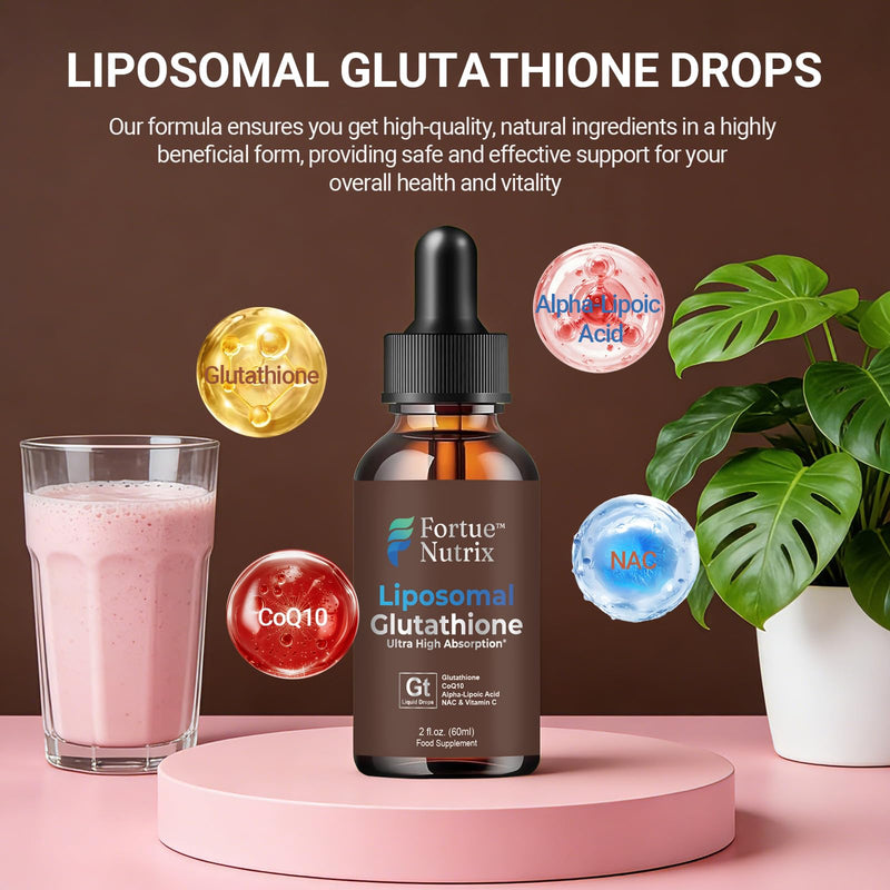 Liposomal Glutathione - Ultra High Absorption L-Glutamine - CoQ10 & Antioxidants for Liver Detox, Brain, Energy, Healthy Aging - Alpha-Lipoic Acid & Vitamin C Support Immune, Metabolism & Cholesterol