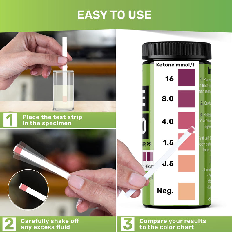 [Australia] - Ketone Test Strips by JNW Direct, 150 Keto Test Strips for Keto, Low Carb Diet - Urine Test Strips, Ketosis Strips Test Urine, Keto Strips, Ketone Urinalysis Test Strips, Ketones Test Kit - Free eBook 150 Count (Pack of 1) 