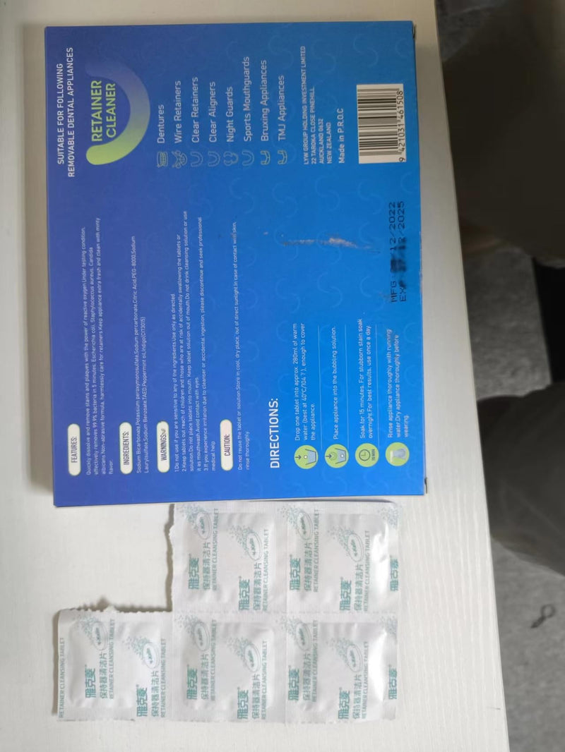 [Australia] - APPTRIN retainer cleaning tablets, braces cleaning tablets, 36 fresh retainer tablets, tabs for cleaning dentures, mouth guards, dentures 
