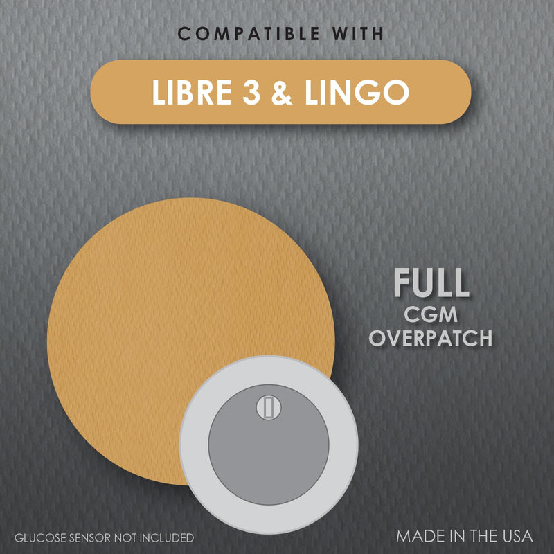 [Australia] - CGM Overpatch | Freestyle Libre 3 | Tan Full Coverage Design| 25-Count | Waterproof Adhesive | Anti-Fray | Easy Application & Removal | Made in USA | Sensor Protection 