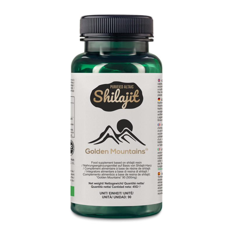 [Australia] - Golden Mountains Shilajit Vegan 90 capsules 500 mg pure Altai premium minerals 